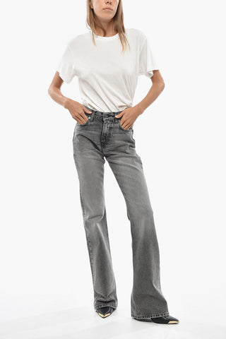 Dark Wash Jeans With Logo Button 24cm