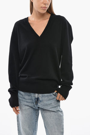 Maglia Scollo a V In Lana 