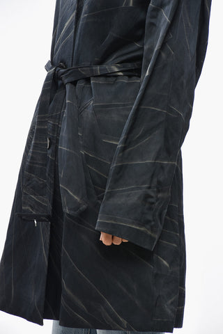 Light Double-Breasted Coat RAMBLAS A with Belt