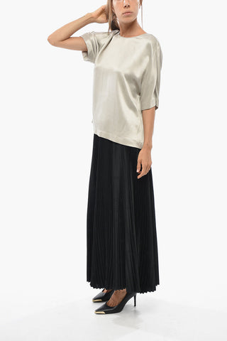 GIORGIO Satin Blouse in Solid Color