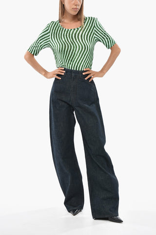 High-Waisted Curved Jeans 26cm