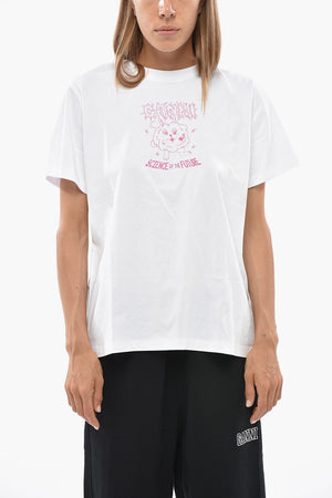 Baumwoll-T-Shirt Mit Rundhalsausschnitt Und Aufdruck