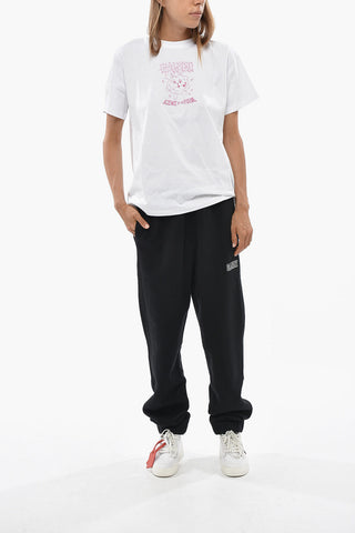 T-shirt Girocollo in Cotone con Stampa