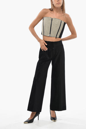 Wide-Leg Trousers With Antemio Motif