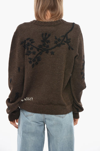 Alpaca Cardigan BLOSSOM with Floral Embroidery