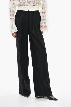 Tailored Single-Pleat Pinstripe Trousers