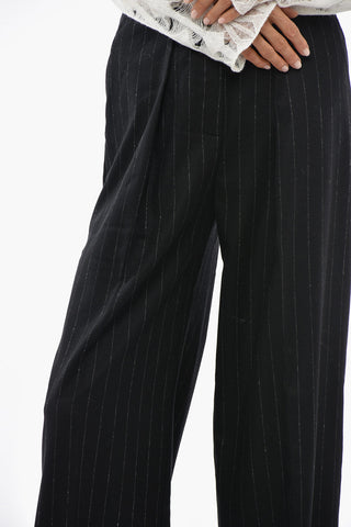 Pantaloni a Una Pince Sartoriali Gessati 