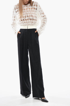 Tailored Single-Pleat Pinstripe Trousers