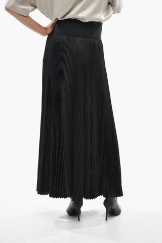 Plissé Midi Circle Skirt with All-Over Logo