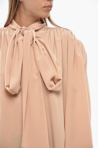Silk Blouse with Neck Bow