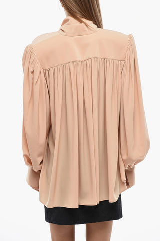 Silk Blouse with Neck Bow