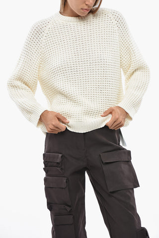 Cotton Openwork Crewneck
