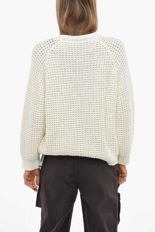 Cotton Openwork Crewneck