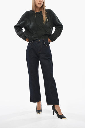 Jeans mit geradem Bein und niedriger Taille aus Bio-Baumwolle 20 cm