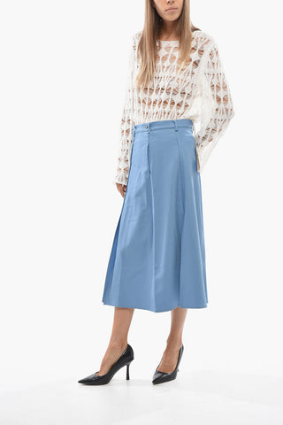 Wool-Blend Midi Skirt SIVIGLIA With Double Side Slits