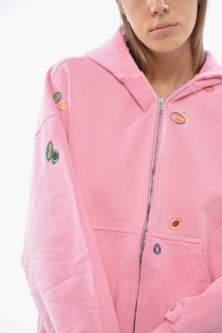 Brushed Cotton Hoodie FRUITY with Zip Closure