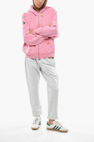 Brushed Cotton Hoodie FRUITY with Zip Closure