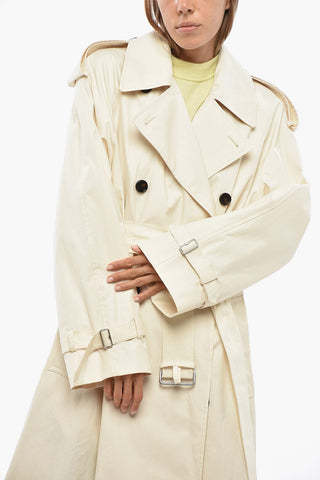 Lightweight Cotton Trench GIU With Belt And Contrast Buttons