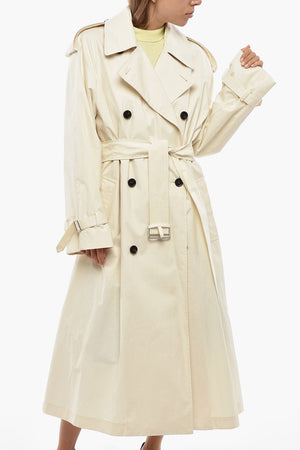 Lightweight Cotton Trench GIU With Belt And Contrast Buttons