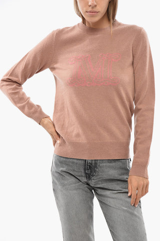 Maglia Girocollo BIMBA in Cashmere con Monogram Frontale