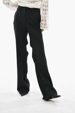 High-Waisted Straight-Leg Wool-Blend Trousers