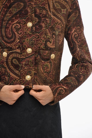 Jacquard Jacket with Gold-Effect Buttons