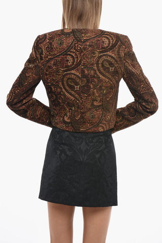 Jacquard Jacket with Gold-Effect Buttons