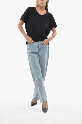 Double-Fabric Crewneck T-Shirt, Solid Color