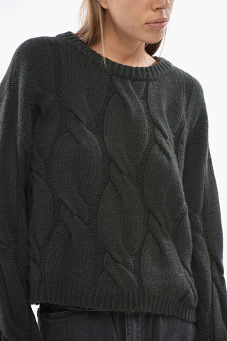Cashmere Crewneck Sweater With Aran Pattern