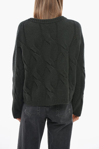 Cashmere Crewneck Sweater With Aran Pattern