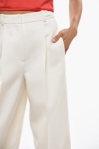 Single-Pleat Stretch Virgin Wool Trousers