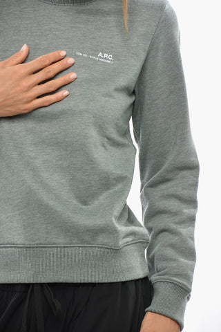 Cotton Crewneck Sweatshirt with Contrasting Side Logo