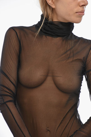 MM10 MM1 High-Neck Transparent Bodysuit