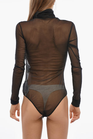 MM10 MM1 High-Neck Transparent Bodysuit