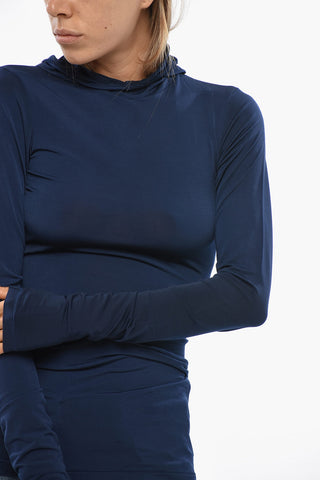 Top BILLIE Trasparente a Maniche Lunghe con Cappuccio