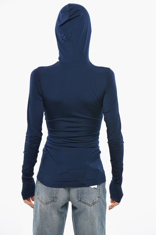 Top BILLIE Trasparente a Maniche Lunghe con Cappuccio