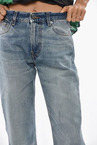 Stonewashed Flare Jeans Mid Rise 24cm