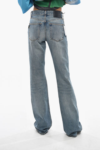 Stonewashed Flare Jeans Mid Rise 24cm