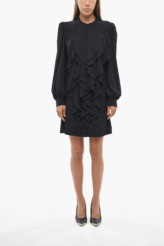 Tiered Dress in Silk Crepe
