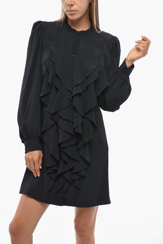 Tiered Dress in Silk Crepe