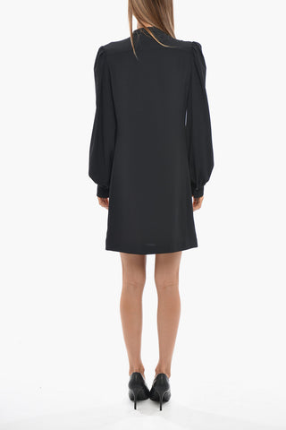Tiered Dress in Silk Crepe