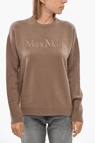 S Wool-and-Cashmere Crewneck Sweater KASSEL with Jewel Logo