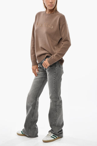 S Wool-and-Cashmere Crewneck Sweater KASSEL with Jewel Logo