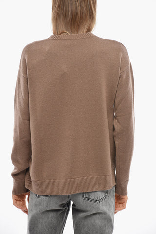 S Wool-and-Cashmere Crewneck Sweater KASSEL with Jewel Logo