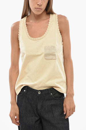 Pure Cotton Top with Embroidered Pocket
