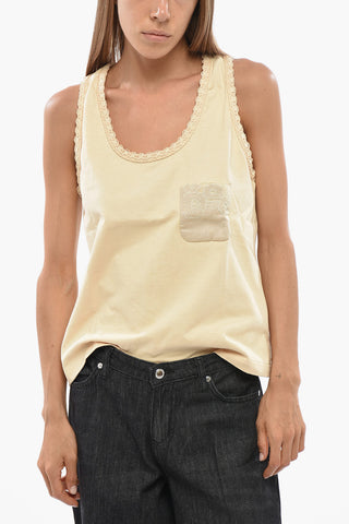 Pure Cotton Top with Embroidered Pocket