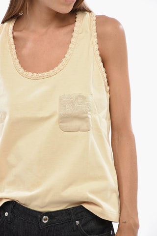 Pure Cotton Top with Embroidered Pocket
