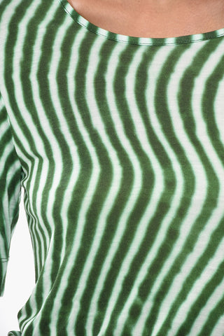 LEN LYE Crewneck Two-Tone Patterned T-shirt