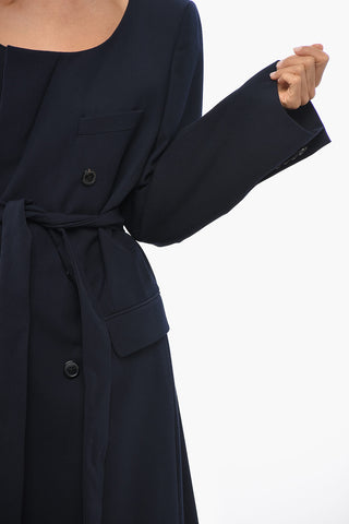 Double-Breasted Wool-Blend Coat with Belt