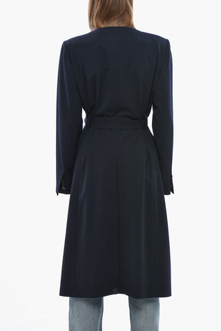 Double-Breasted Wool-Blend Coat with Belt